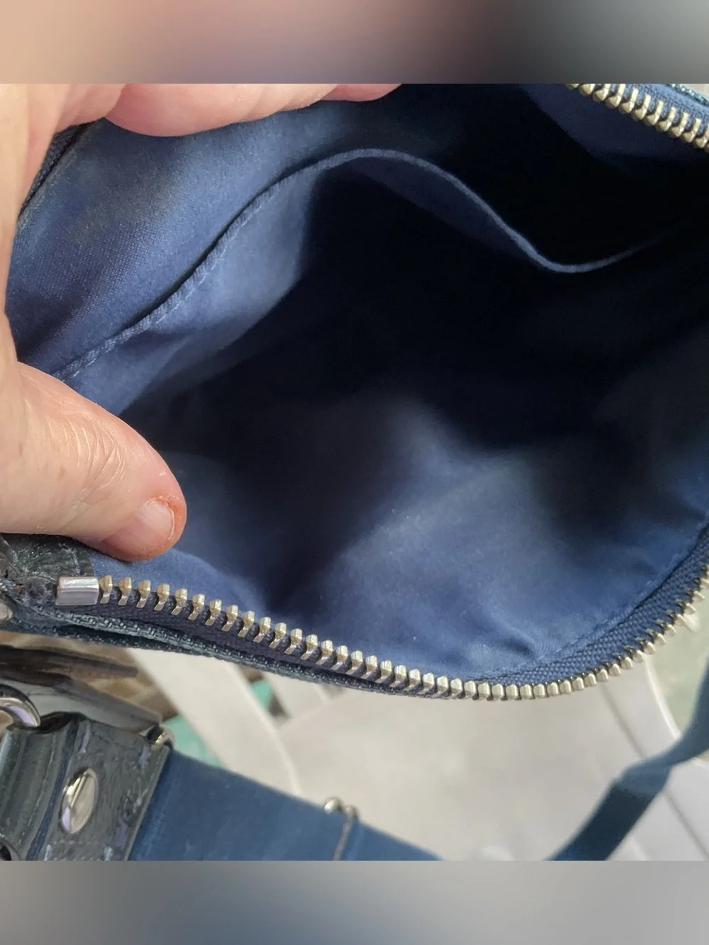 Coach Blue Signature Denim Shoulder Bag